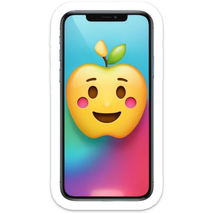 apple style emoji of a smartphone with the TikTok app open on screen sticker