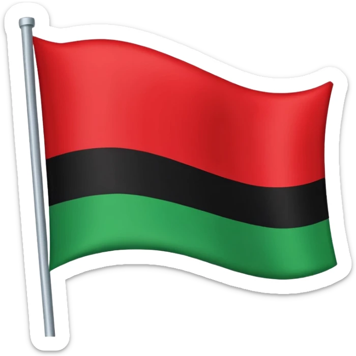 Pan African-African American Flag (Red-Black and Green horizontal stripes) - no stars or other symbols sticker