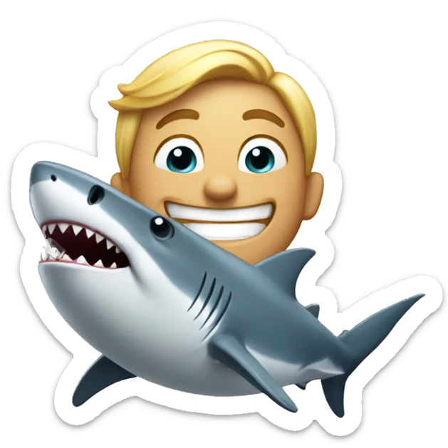 laugh on the shark sticker