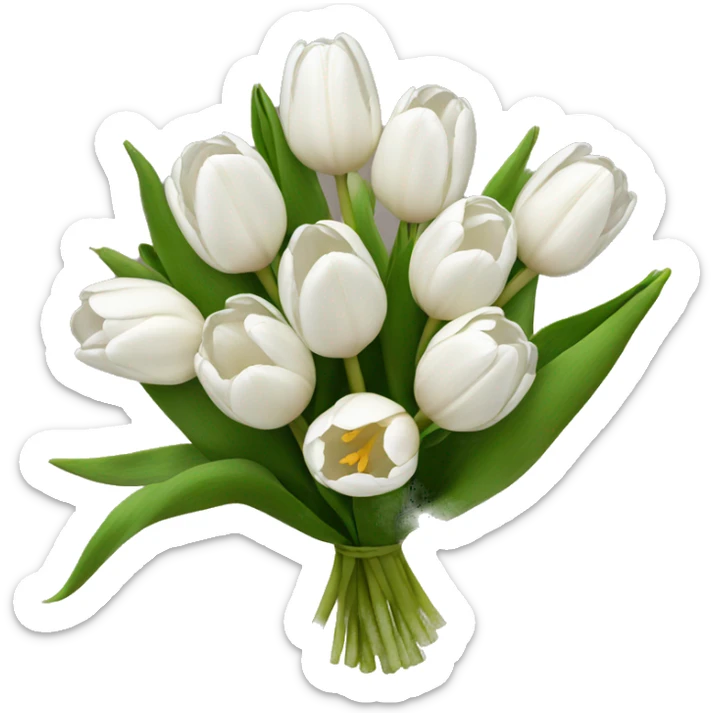 white tulip bouquet  sticker