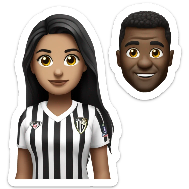 pele morena meio branca usando brinco de cruz com juliet usando camisa do atletico mineiro sticker