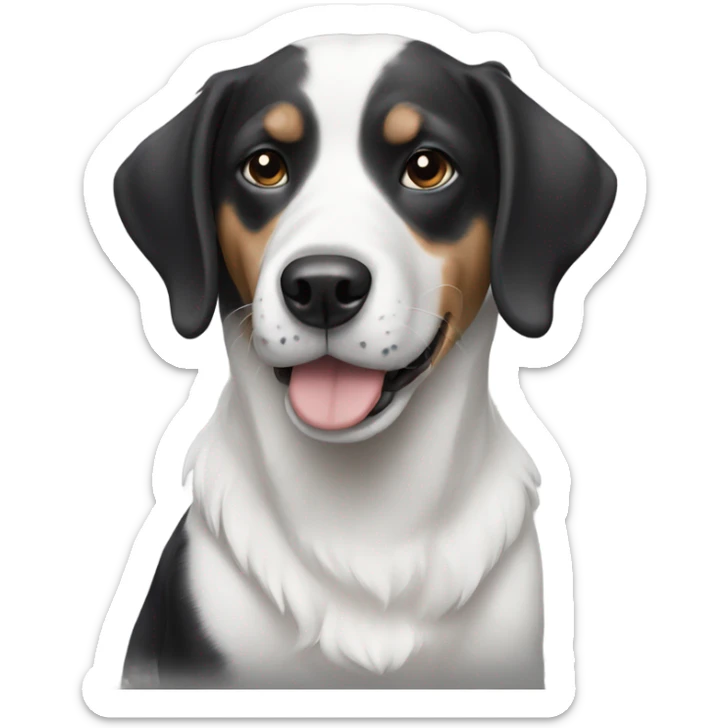 black and white dog sticker
