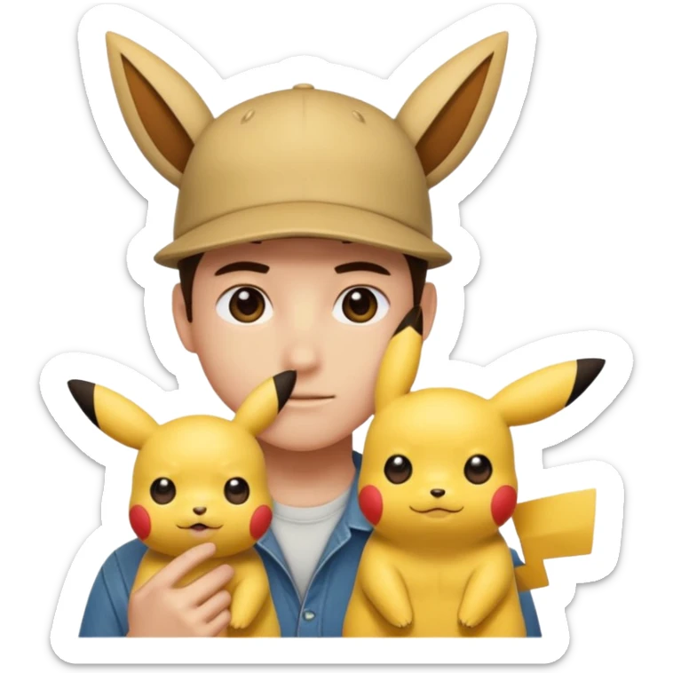 Sacha et pikachu  sticker