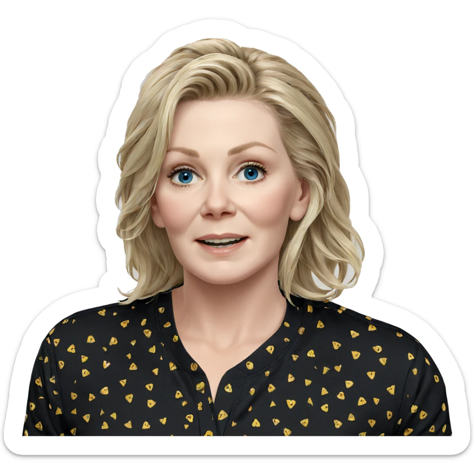 blonde girl with blue eyes sticker