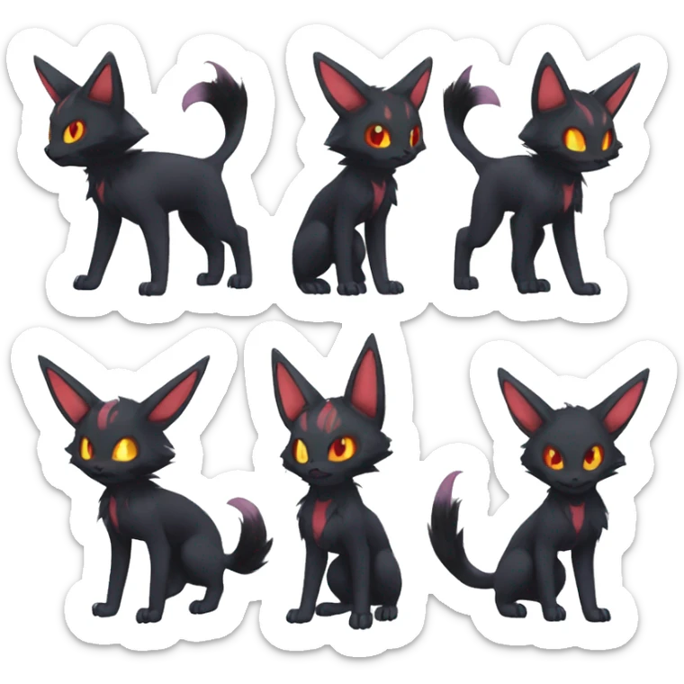 Umbreon-Litten-Espeon-Zorua-fusion-hybrid full body sticker