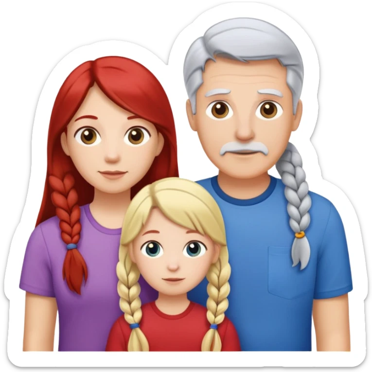 family with 1 dad 1 mom 1 oldest daughter 1 middle daughter 1 youngest daughter 1 youngest son sticker
