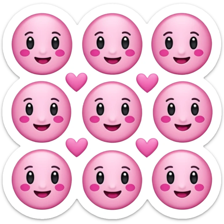 the phrase 'Something pink' in playful hand-drawn style pink color emoji aesthetic sticker