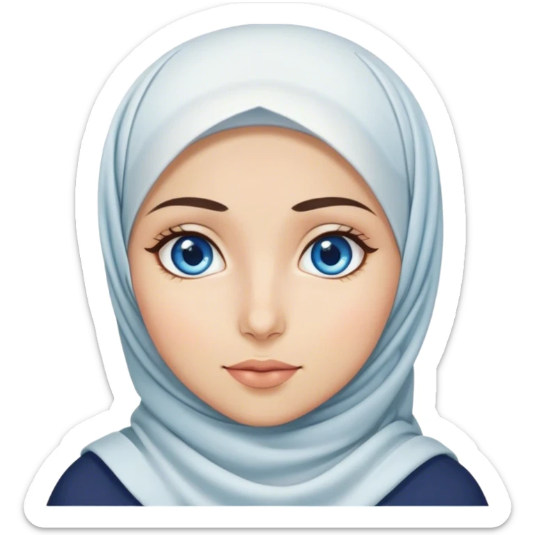 Turkish beautiful finish Konya girl blue eyes with hijab and islamic dress she says omg  sticker