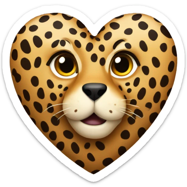 Cheetah heart sticker