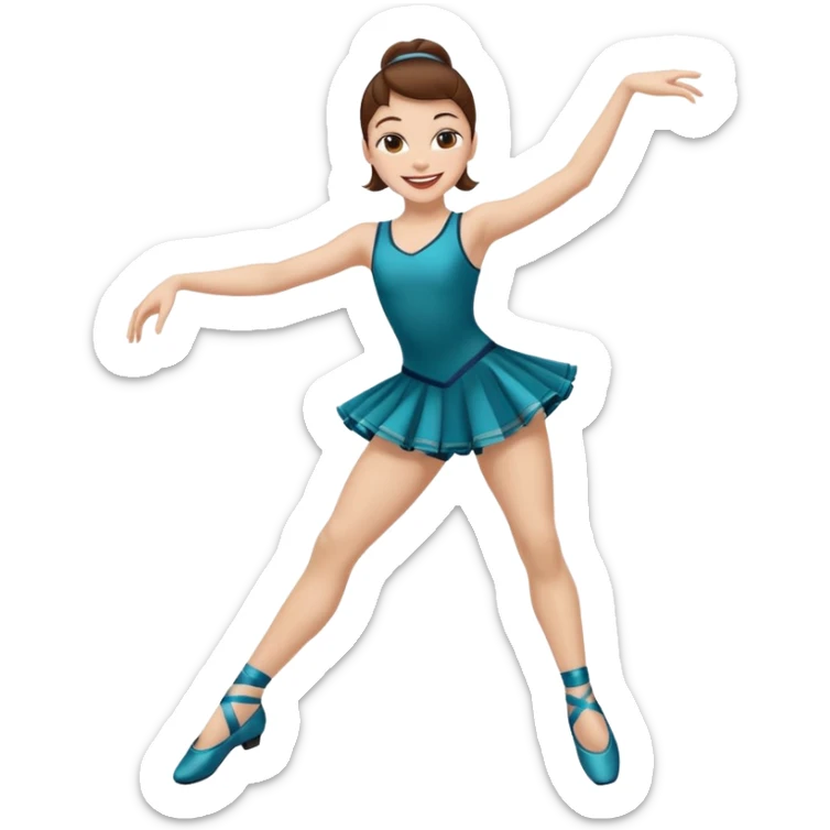 Jazz dancer white with brown hair wearing dance turning shoes not ballet shoes  sticker