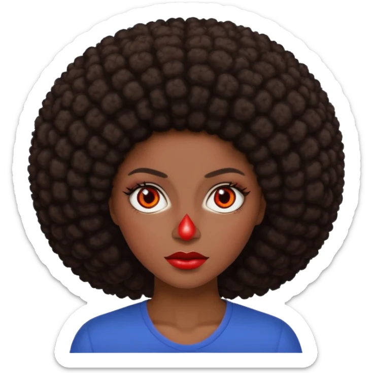 change her hair to a dark brown afro, dark brown eyes, and make the eye whites red sticker