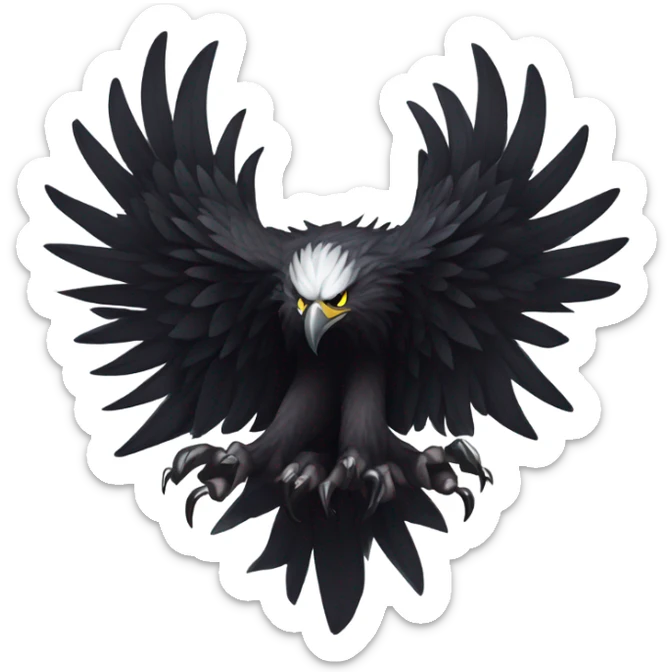 can you generate an ai defense logo representing a dark swarm of eagles' claws and wings? sticker
