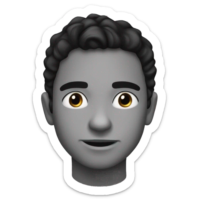 Chico joven delgado moreno con pelo negro,ojos fe obscuro, de cuero competo  sticker