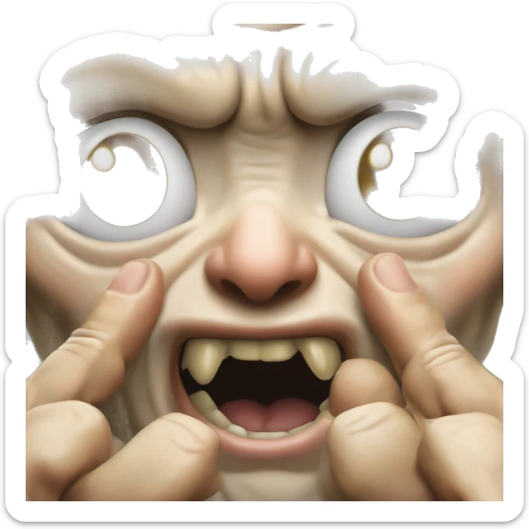 expresion de Gollum del señor de los anillos en la cual tiene en la mano un anillo diciendo precioso sticker