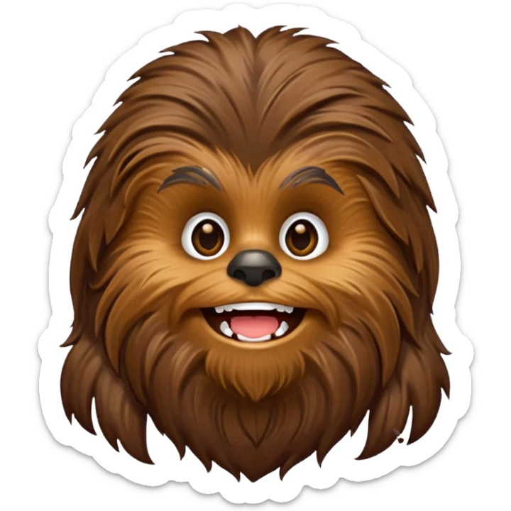 pero la cara de chewbacca en formato png con menos detalle y sonriente sticker
