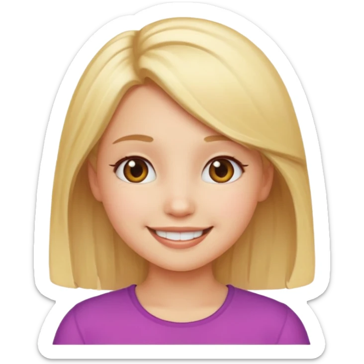 A baddie girl giving cute vibes but don't make it look like more of a human emoji more of a emoji a regular emoji sticker