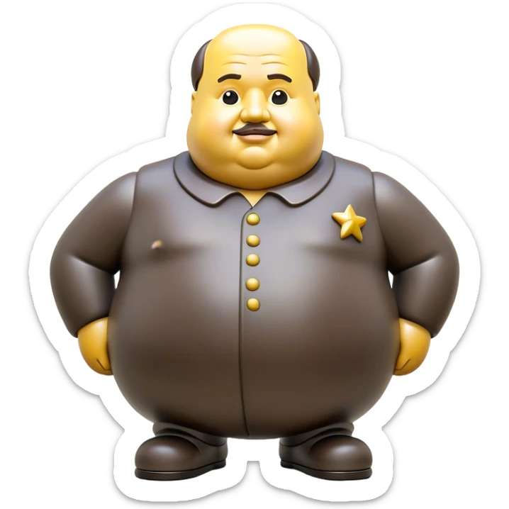 Cinematic Realistic Botero Sculpture Emoji, depicted as an exaggerated voluminous sculpture in the signature style of Fernando Botero, rendered with rich textures and vibrant artistic lighting that captures its playful grandeur. sticker