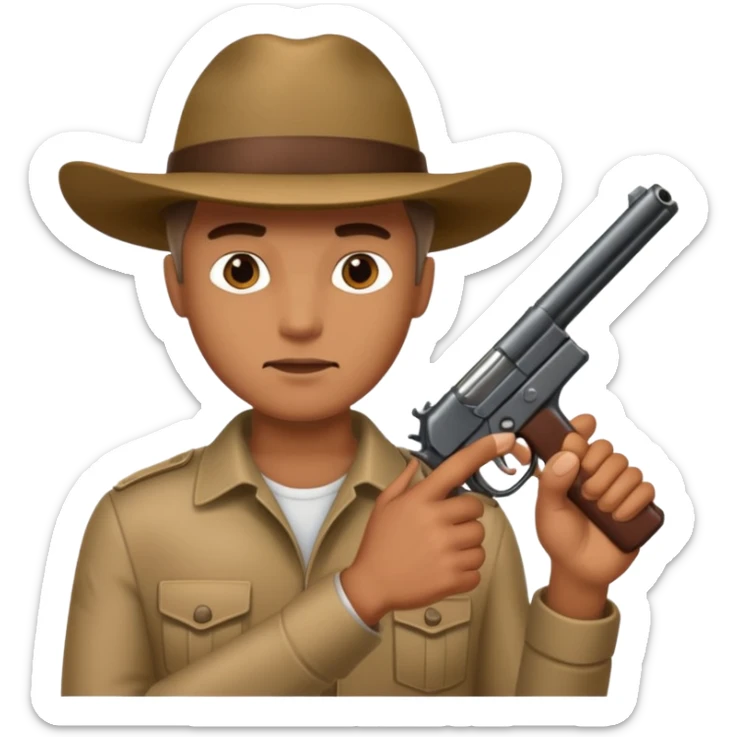 Guy with gun  sticker