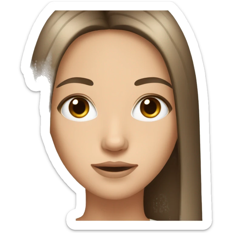 White tan girl brown eyes long straight hair  sticker