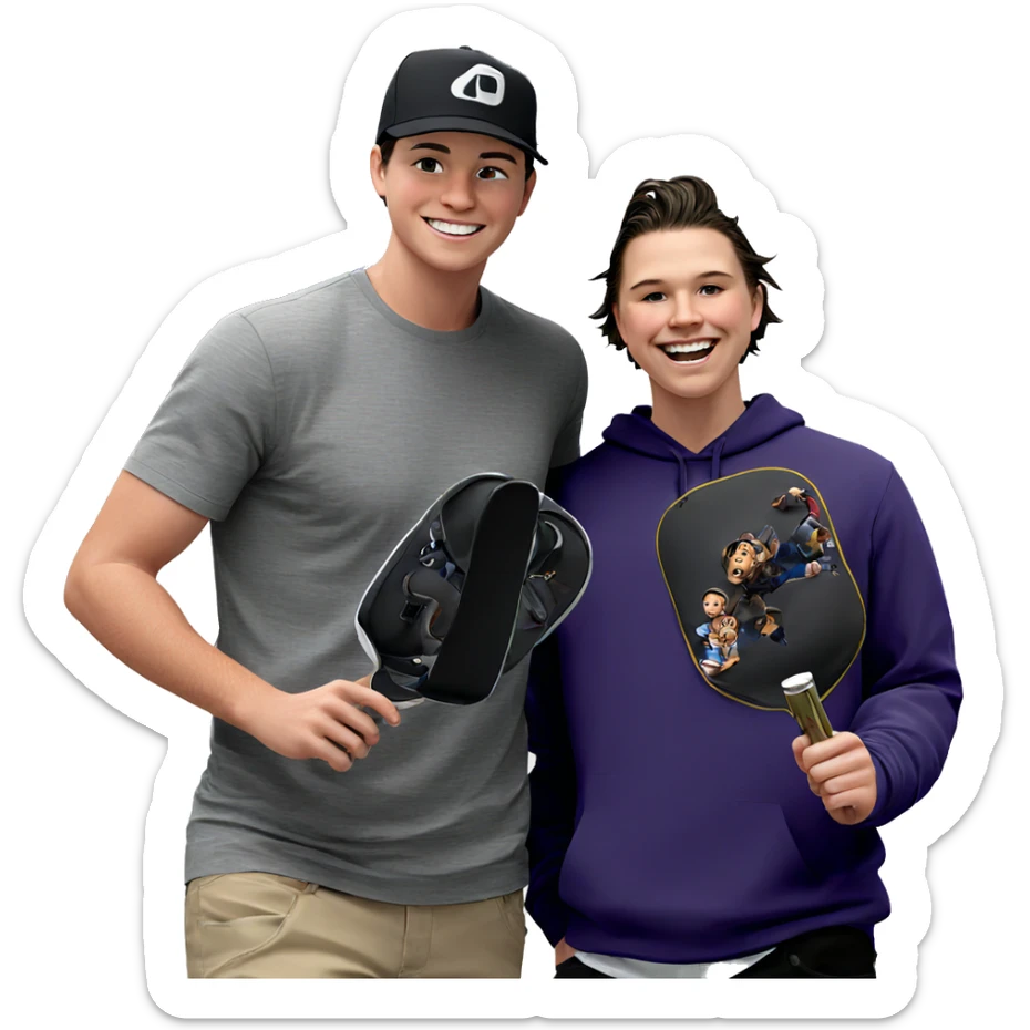 boys in hats smiling sticker