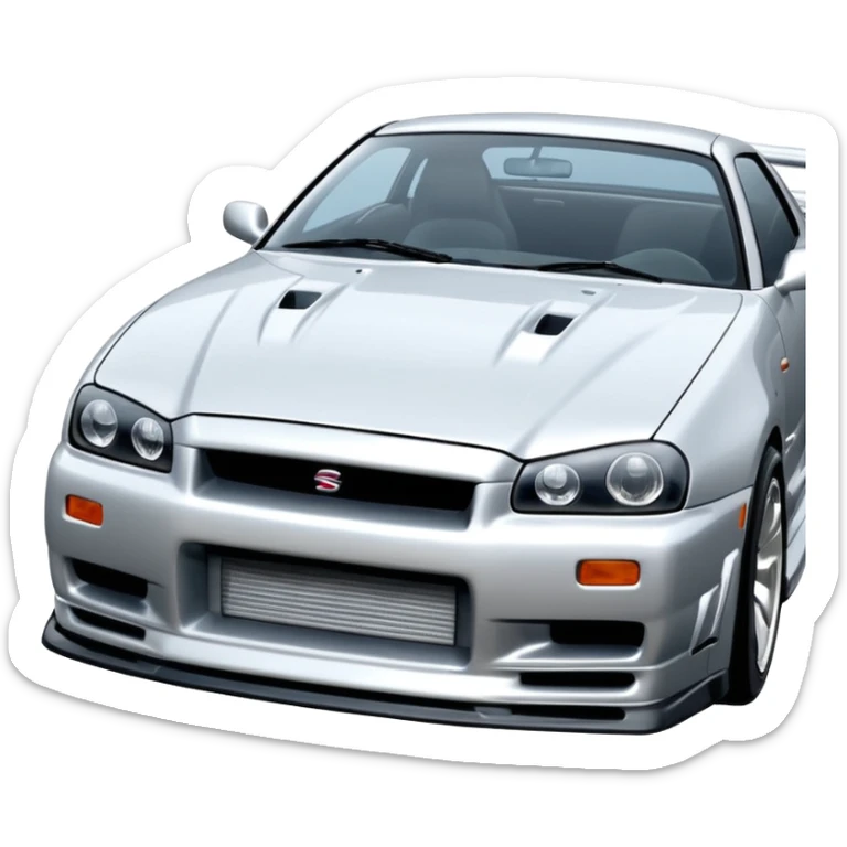 The 1999 Nissan Skyline GT-R R34 is the car used in the movie 2 Fast 2 Furious.  sticker
