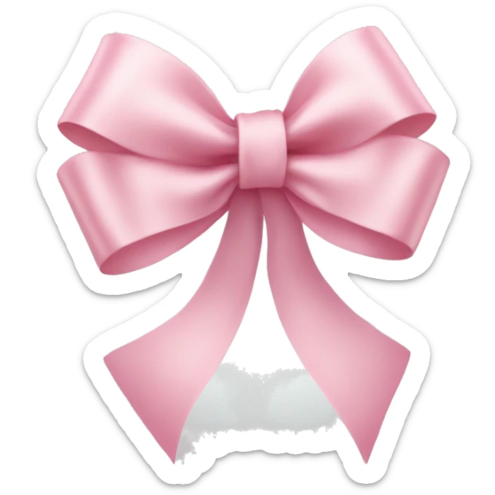 light pink ribbon bow sticker
