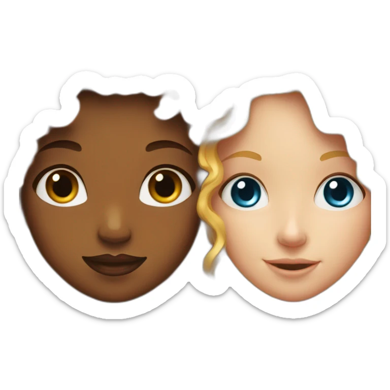 red-haired curly girl next to a blonde girl with blue eyes sticker