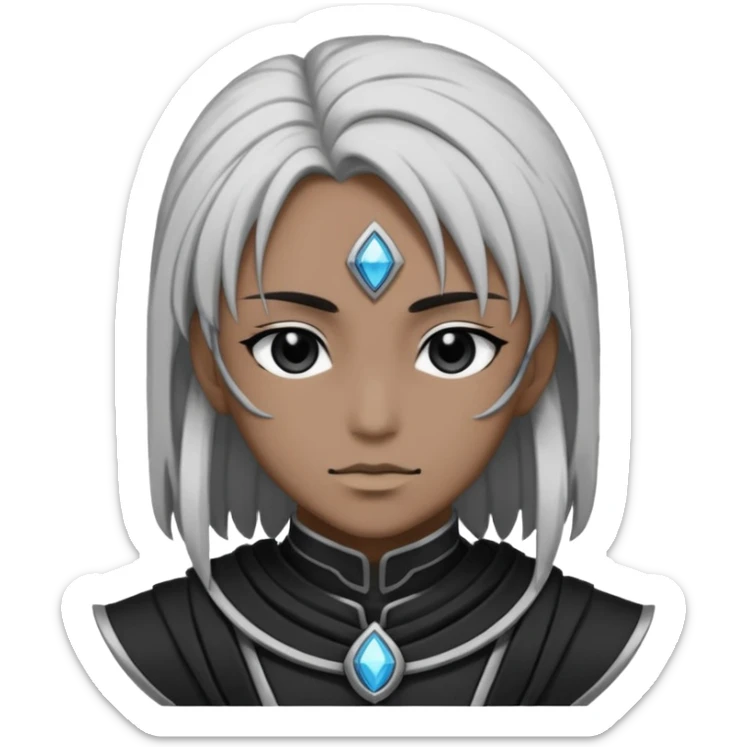 Kalashtar dnd estilo (dibujo antiguo blanco y negro) (ESTILO DARK ANIME Y QUE SE NOTE QUE ES UN Kalashtar) sticker