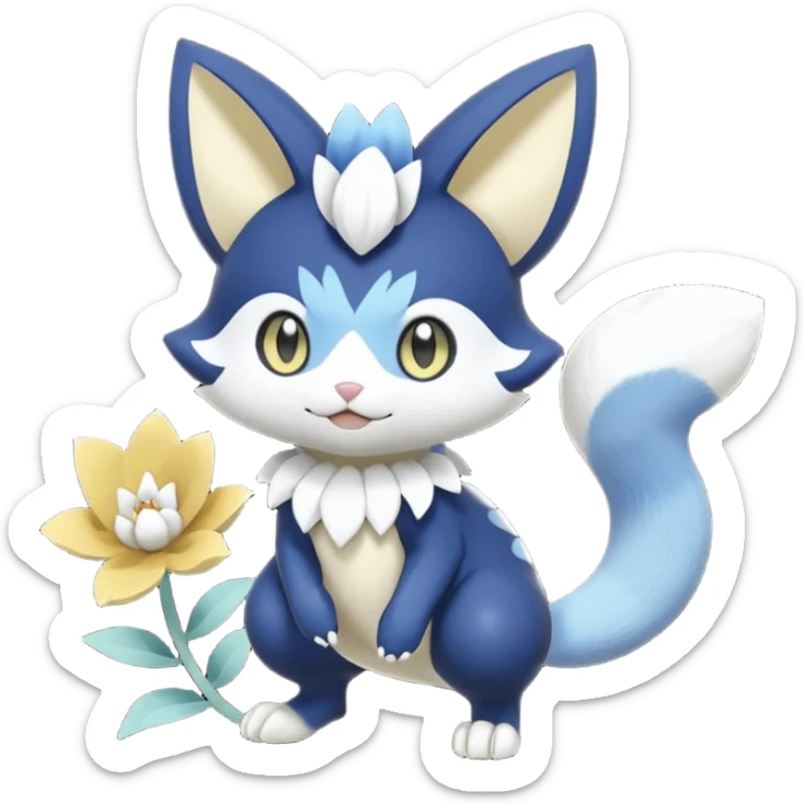 Sprigatito-Meowstic-Floragato-Meowscarada-Torracat-Pokémon-Fakémon-hybrid-fusion-creature (full body) sticker