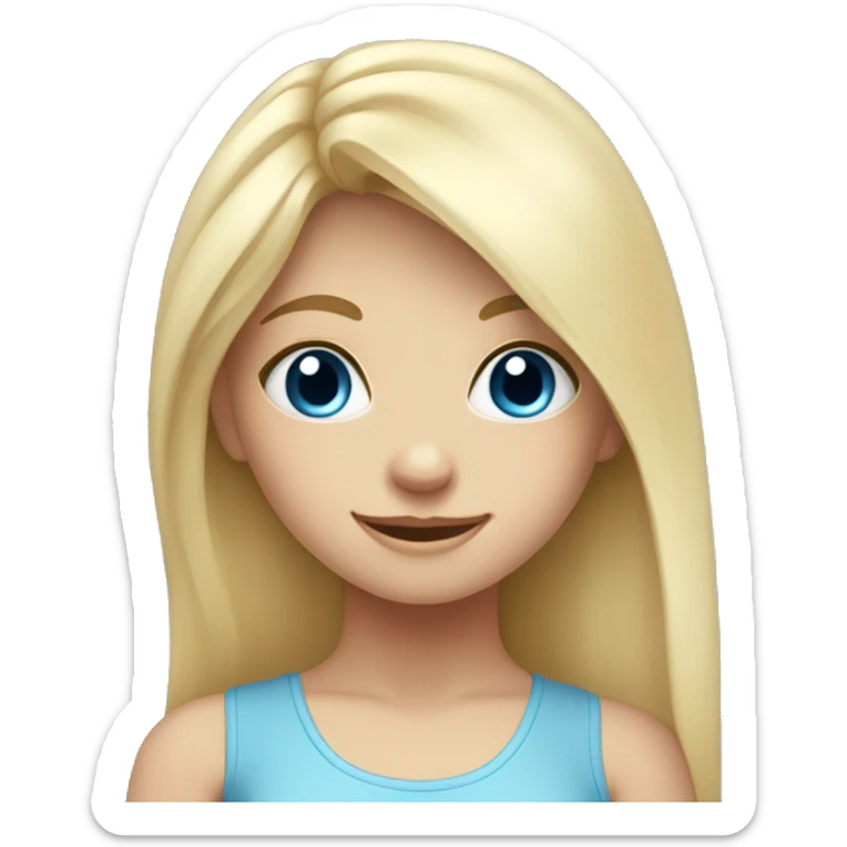 Cute blue eyed girl, long blond hair, doing yoga sticker