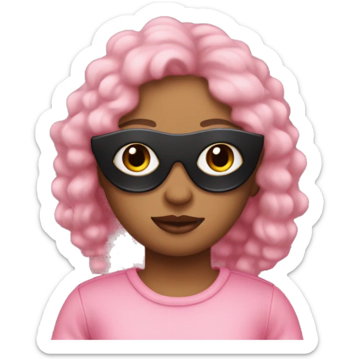 My Memoji with a pink to week on the jeans and eye mask under her eyes. Make it aesthtic and cosy sticker