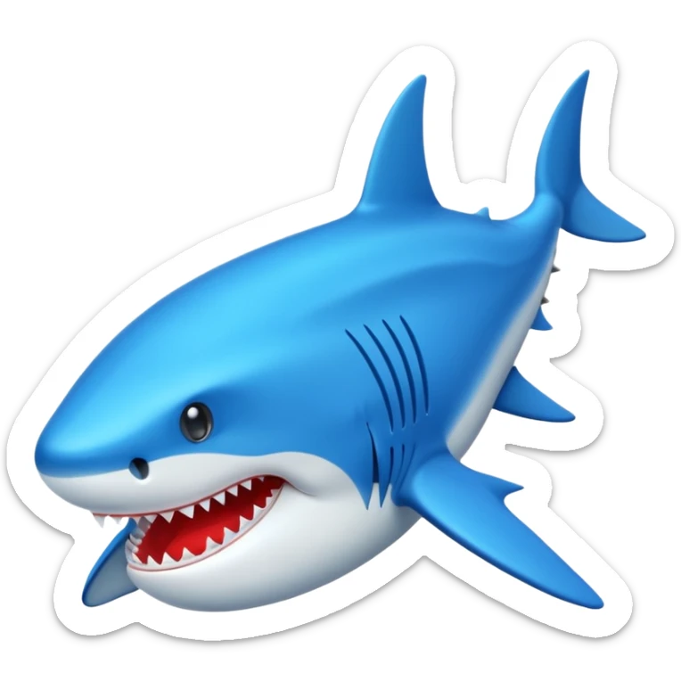 Un tiburón con zapatos azules por su aletas sticker