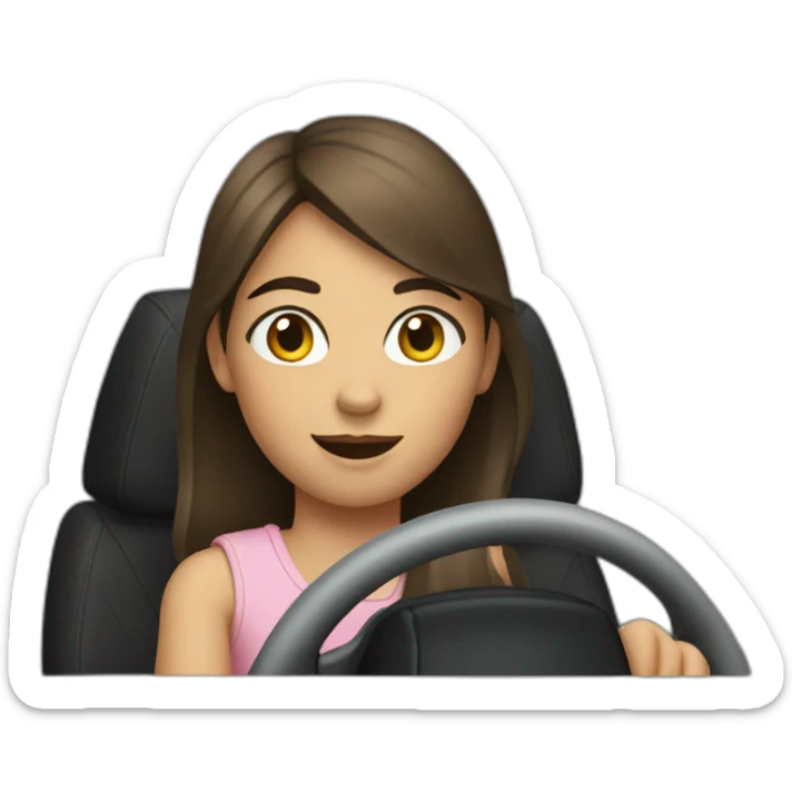 girl Driving sticker