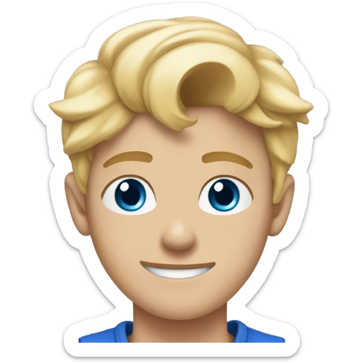 dutch white 16 yr old dude with blond hair and piercing blue eyes and chisled jawline  sticker