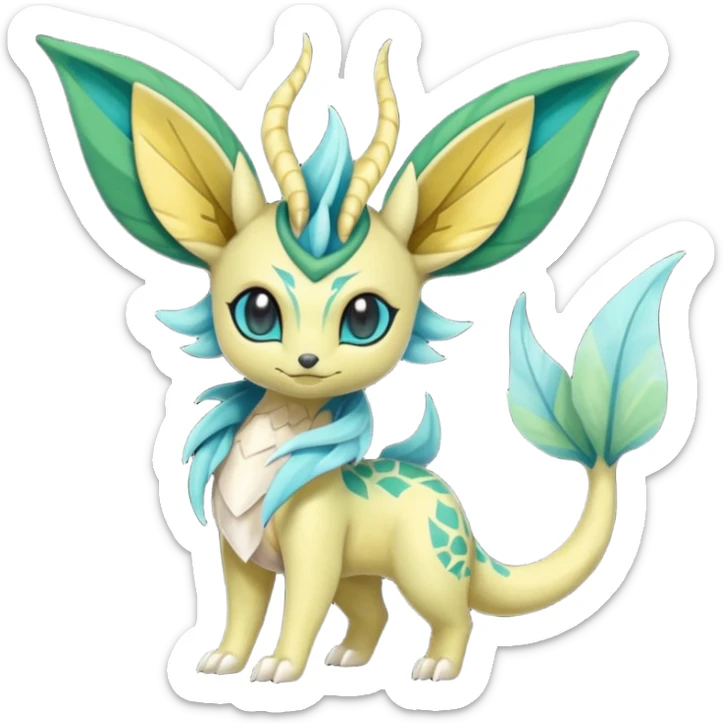 Colorful Exotic Meloetta-Vaporeon-Leafeon-Amaura-Venom-Stitch-Fakémon-creature-hybrid sticker
