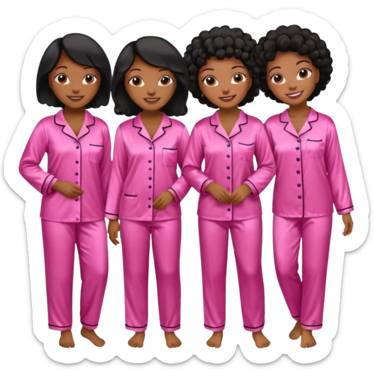 group of black women in pink pajamas high quality pajamas and sticker