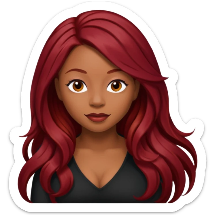 LaTavia Robeson from Destiny's Child with long dark red hair sticker