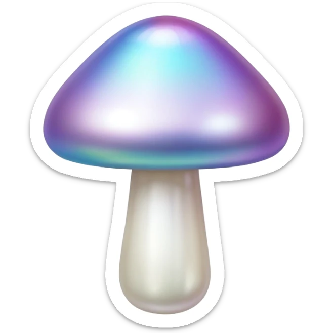 Iridescent pearl mushroom  sticker