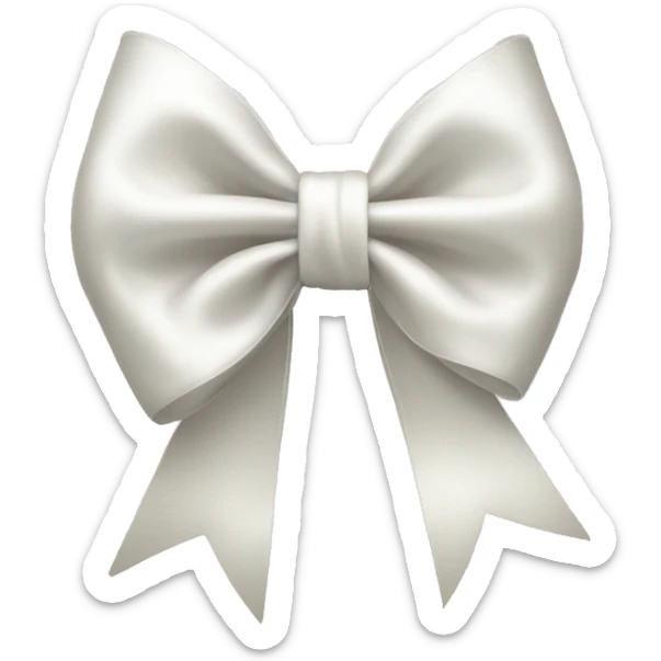 white satin bow sticker