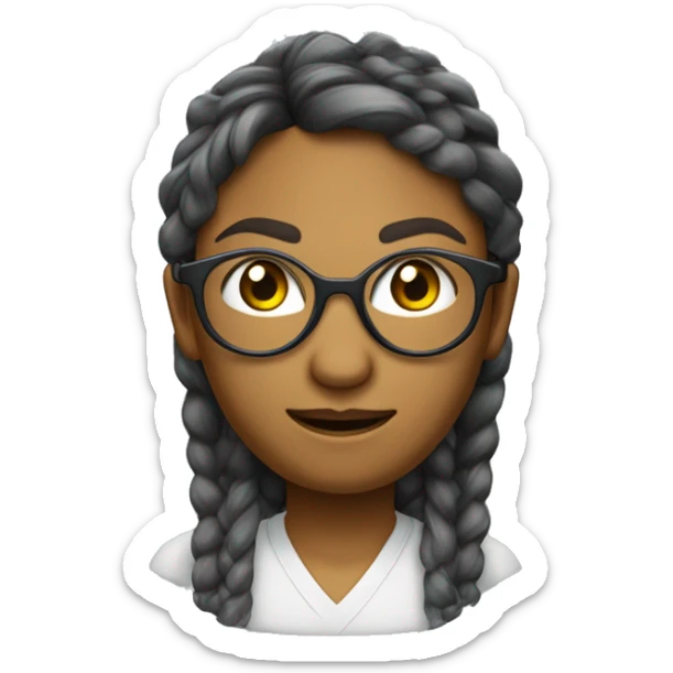 rapariga olhos azuis, cabelo ruivo aloirado, usa oculos redondos, pele branca, é engenheira informatica, avatar 3D sticker