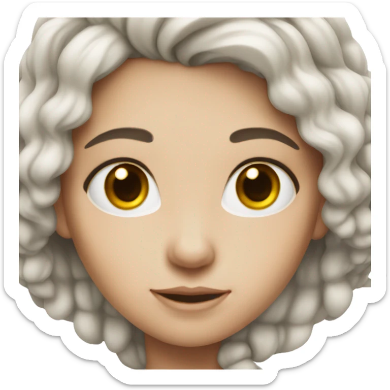 white skin girl with half body sticker