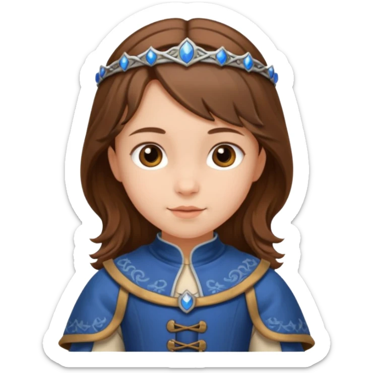 Petite fille brune à la peau blanche de 8 ans à l'époque du Moyen âge. sticker