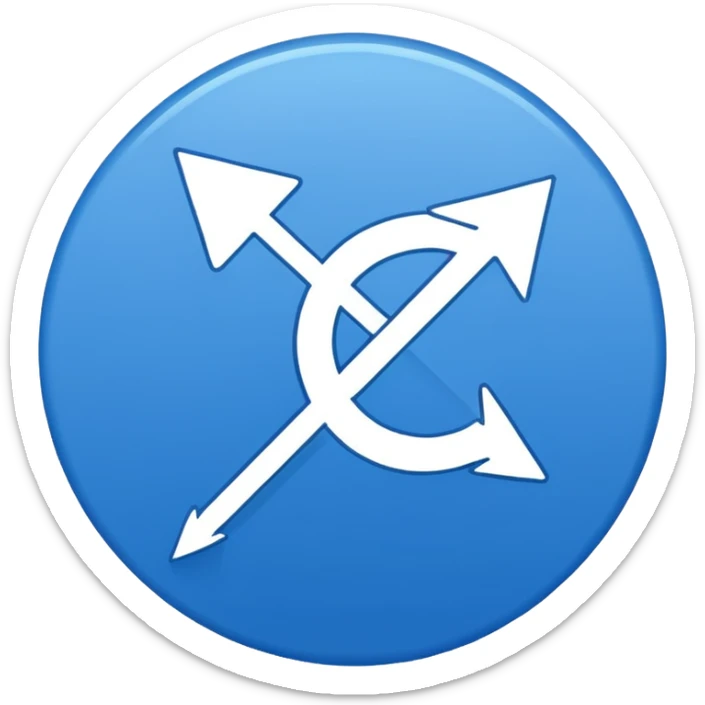 Circle with Arrow outside of the circle, but pointing to it sticker