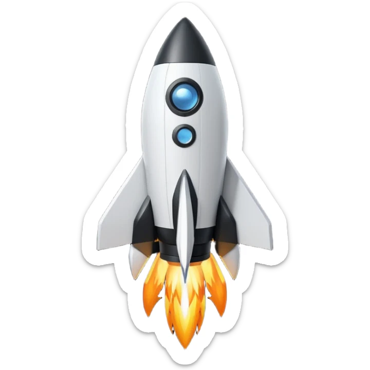 Create an emoji in which it is representing AI logo similarly like the logo of Chat GPT ,Gemini but different completely different and very professional not simple and try to make it in black and white colour . This AI named Vimaan means rocket AI so try to make it in sticker