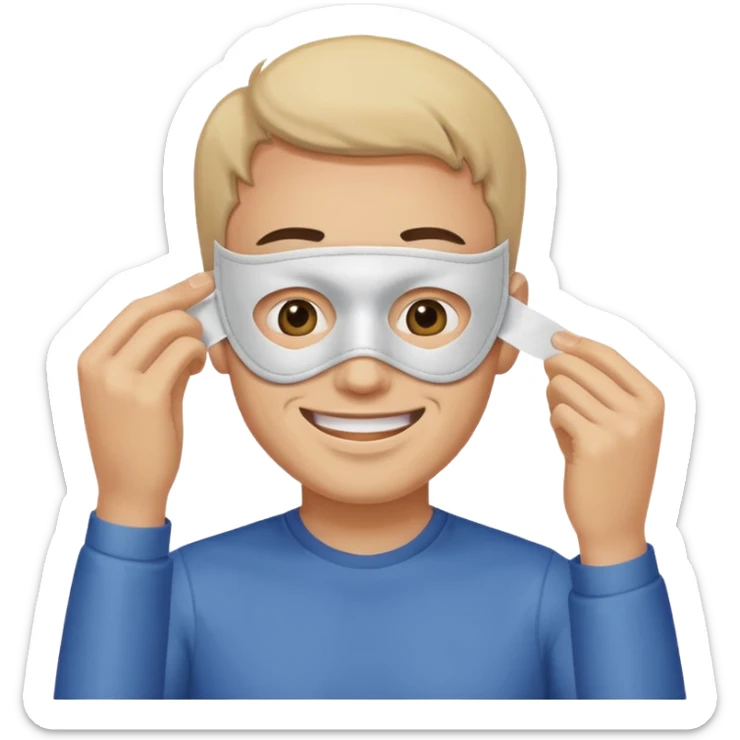 Un homme heureux qui enlève son masque de personne heureuse mais qui est malheureux au fond sticker