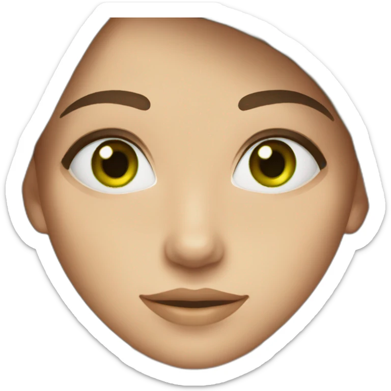 straight brown hair girl with green eyes and freckles sticker