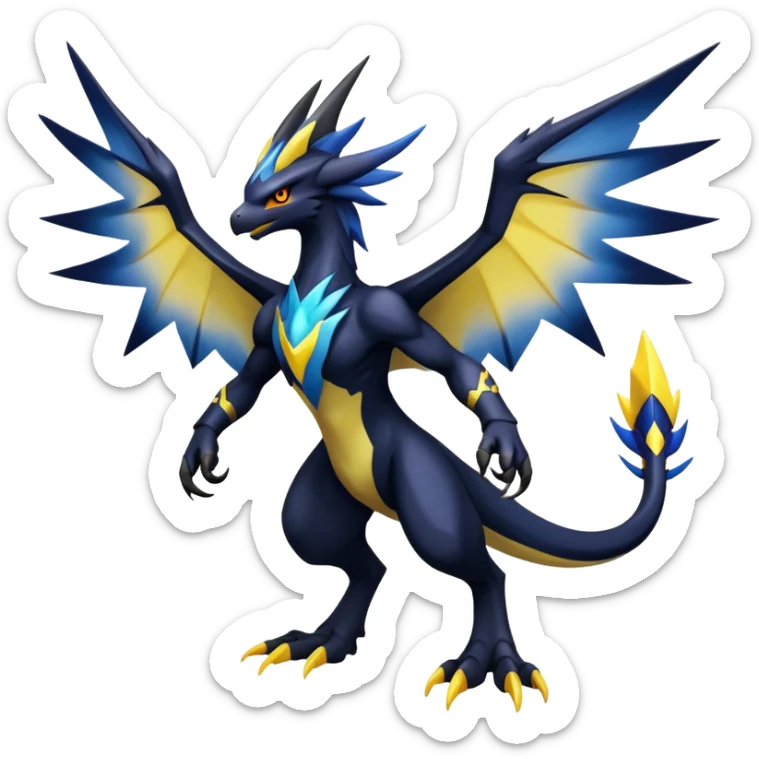 Shiny Dark Nargacuga-Zekrom-Noivern-Hybrid (Full body) sticker