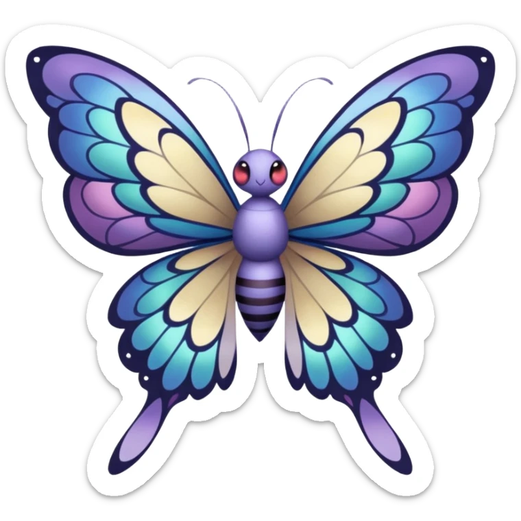 Butterfree-Lunala-Vivillion-Fakémon-hybrid-creature (full body)  sticker