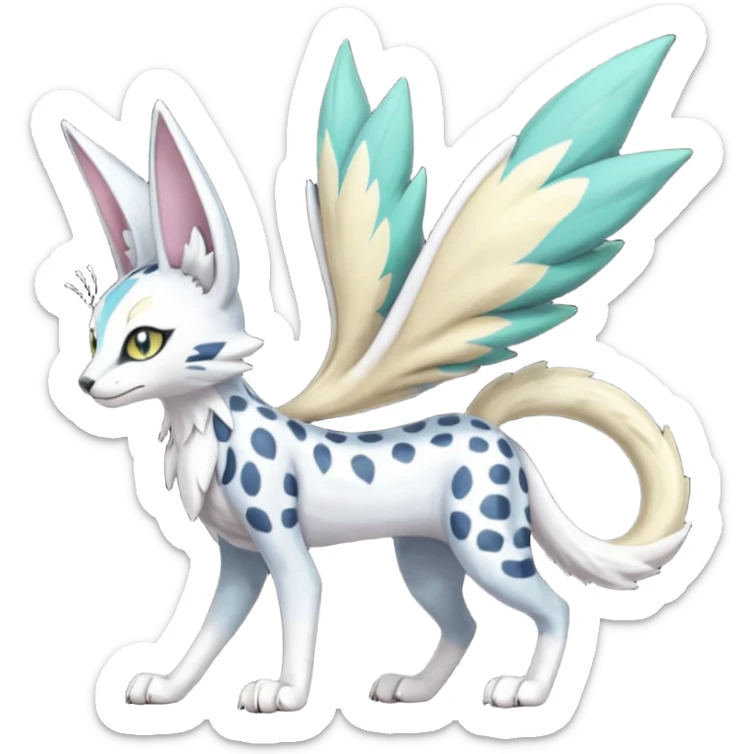 Meloetta-Trico-Silvally-Nargacuga-Sergal-Serval-Cresselia-Fakémon-creature-hybrid sticker