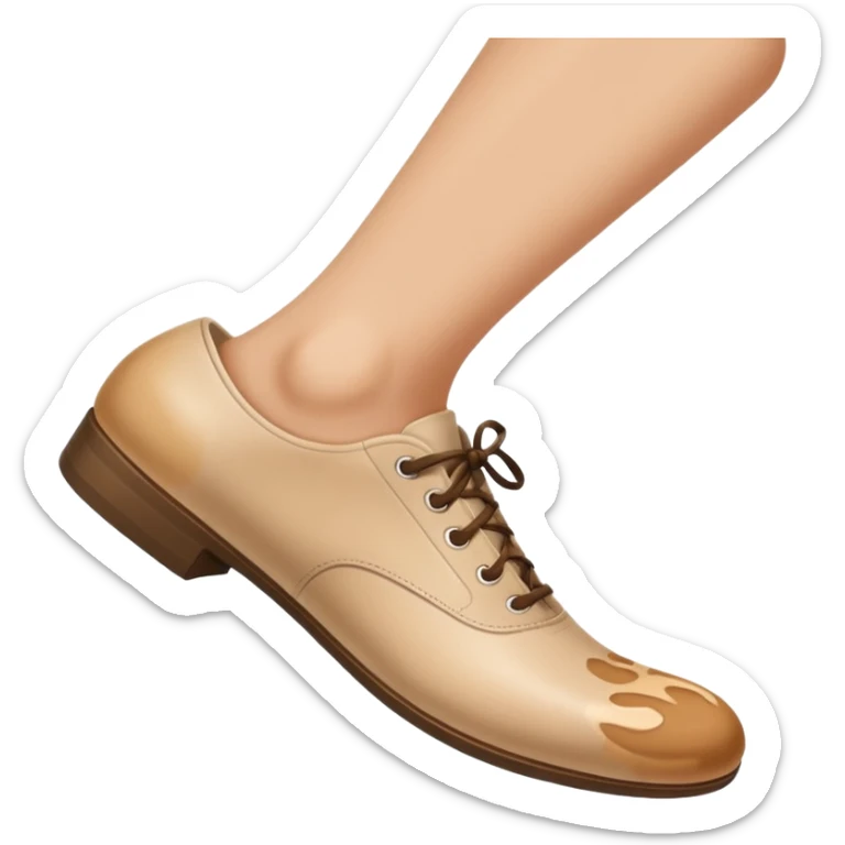 a shoe with a foot inside, stepping and showing a clear shoe print below. and leg







 sticker